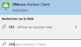 VMware Horizon Client - Barre de recherche