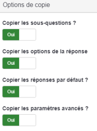 Options de copie