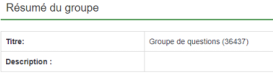 Résumé du groupe